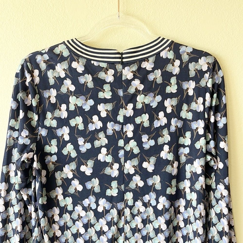 A.L.C. Floral Print 100% Silk Sheath Long Sleeve Dress - Picture 11 of 15